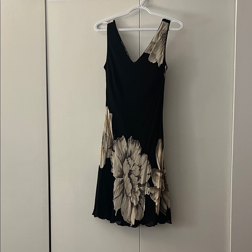 Elegant Black Floral Mini Dress